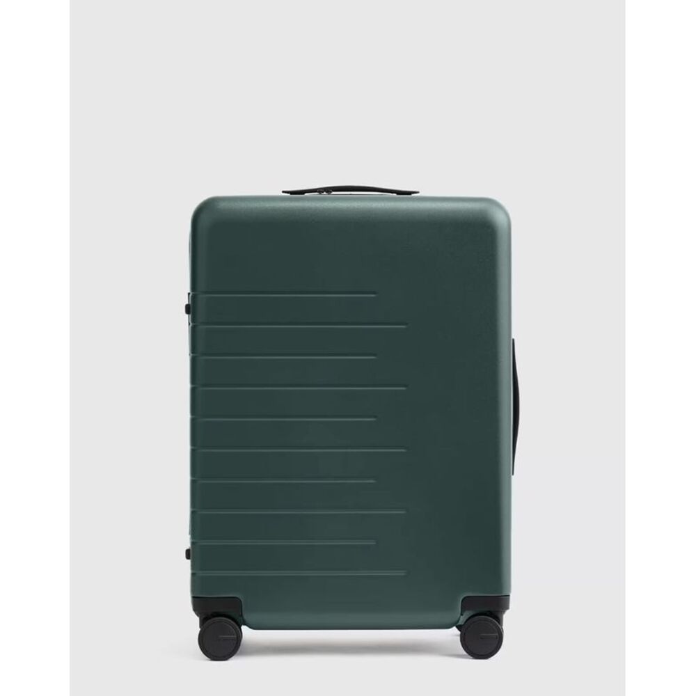 Quince Expandable Medium Check-In Dark Green Rolling Suitcase
